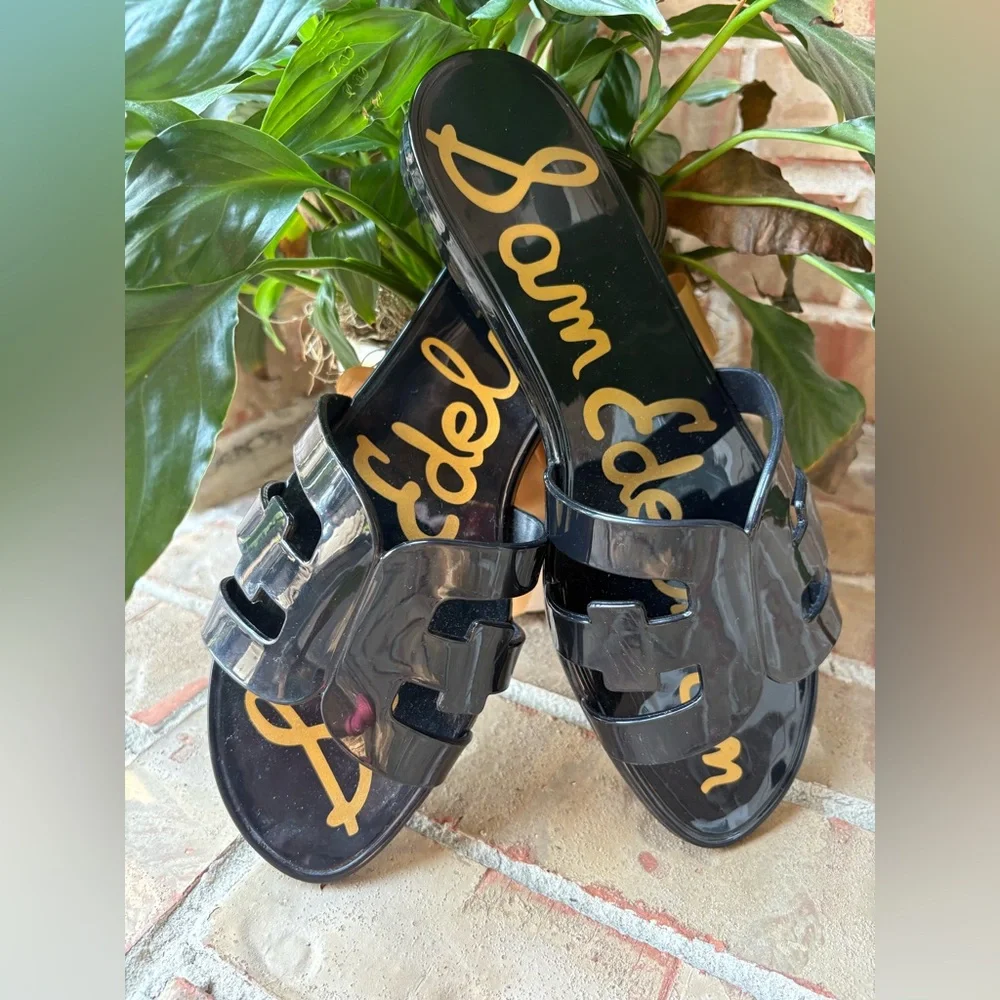 Sam Edelman Black Slide Sandals - Picture 1 of 8